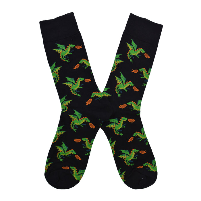 Calcetines algodon largos dragones fuego 683