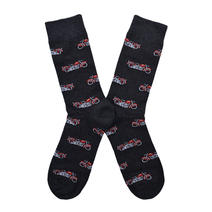 Calcetines algodon largos motos rojos 655
