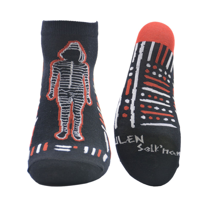 Calcetin corto algodon selknam negro 4111-2