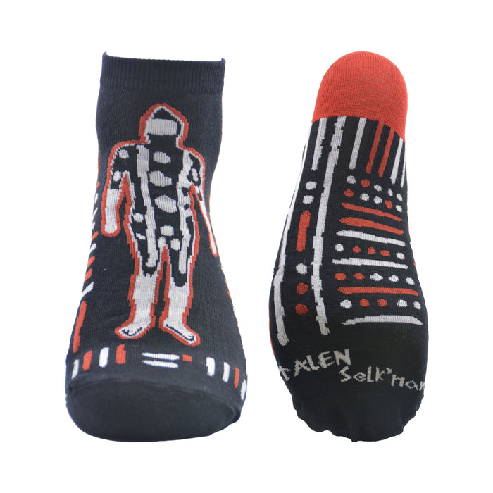 Calcetin corto algodon selknam negro 4111-4
