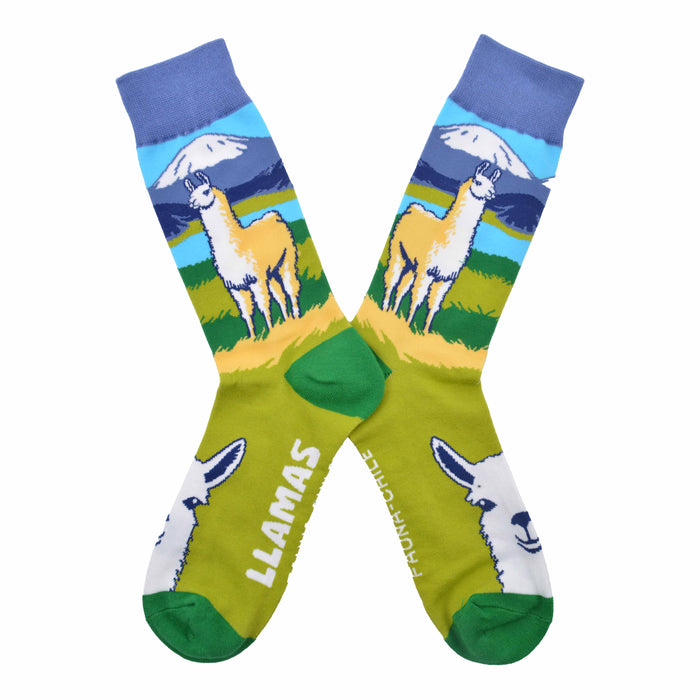 Calcetines largos algodon llamas chile 601