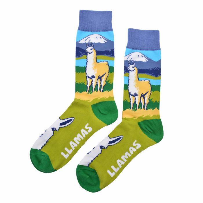 Calcetines largos algodon llamas chile 601