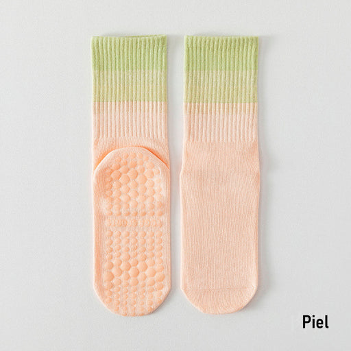 Calcetines yoga antideslizante largo colores naranjo 4122-3