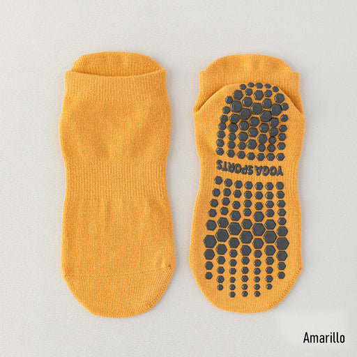 Calcetines yoga cortos silicon antideslizante amarillo 3674-7