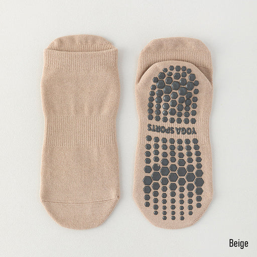 Calcetines yoga cortos silicon antideslizante beige 3674-8