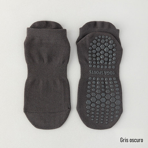 Calcetines yoga cortos silicon antideslizante gris 3674-2