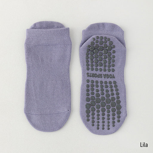 Calcetines yoga cortos silicon antideslizante morado 3674-3