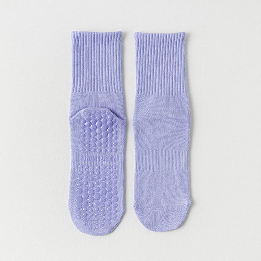 Calcetines yoga largos silicon antideslizante morado 3927-3