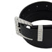 Cinturon liso hebilla cuadrada texturizada plateado negro 3357-1