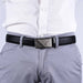 Cinturon sintetico automatico negro plateado hombre 4064-4