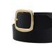 Cinturon sintetico liso negro hebilla rectangular dorada 2129-2