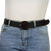 Cinturon sintetico liso negro hebilla rectangular dorada 2129-2