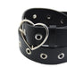Cinturon sintetico liso negro plateado corazon 3837-1