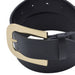Cinturon sintetico negro dorado liso 4129-2