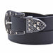Cinturon sintetico negro hebilla plateada 4074-1