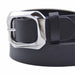 Cinturon sintetico negro hebilla plateada 4075-1