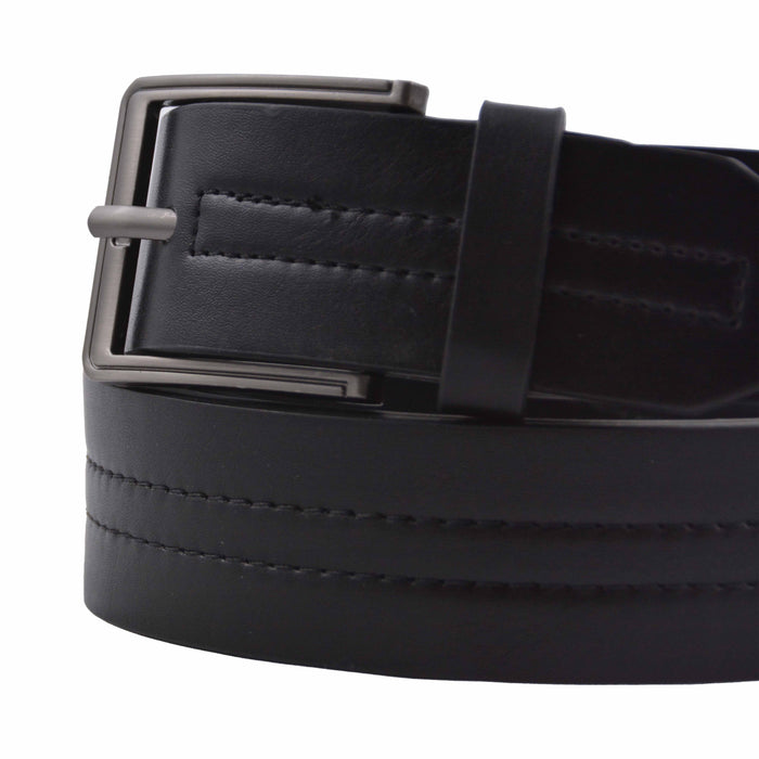 Cinturon sintetico negro hombre detalle 4058