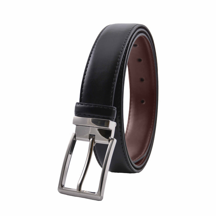 Cinturon sintetico negro hombre reversible 4060