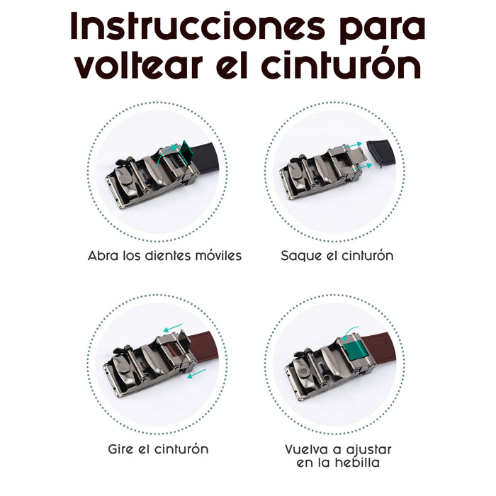 Cinturon sintetico negro hombre reversible 4060