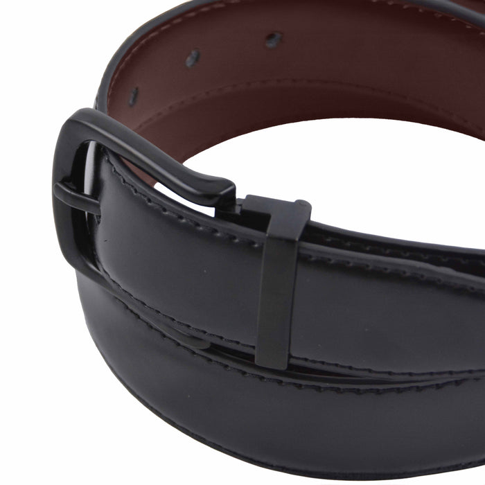 Cinturon sintetico negro hombre reversible 4061