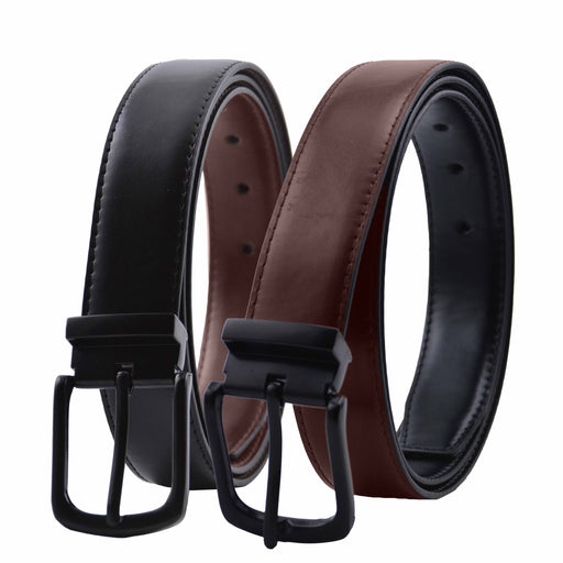 Cinturon sintetico negro hombre reversible 4061 doble
