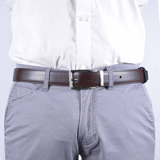 Cinturon sintetico negro hombre reversible 4060