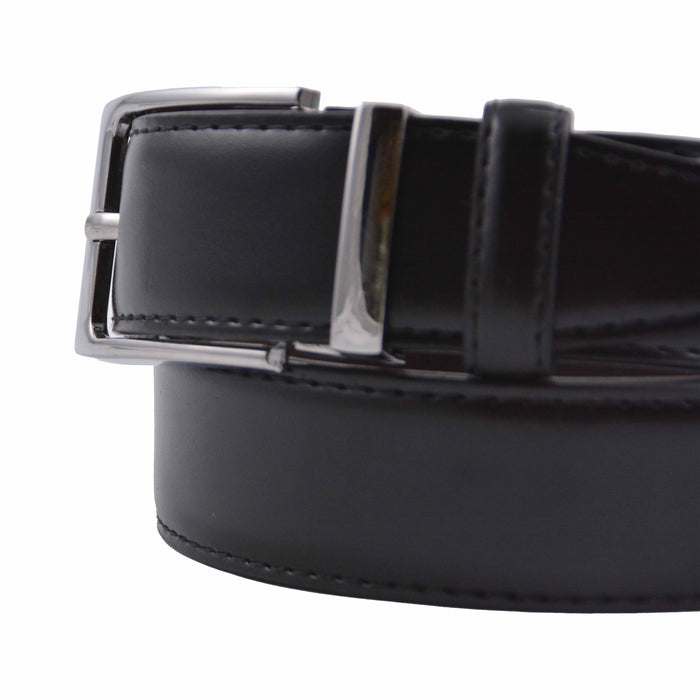 Cinturon sintetico negro hombre reversible 4060