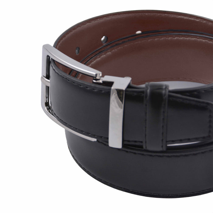 Cinturon sintetico negro hombre reversible 4060