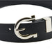 Cinturon sintetico negro liso plateado 3356-1