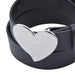 Cinturon sintetico negro plateado liso corazon 4132-1 