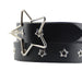 Cinturon sintetico tachas negro estrellas plateado 3841-1