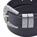 Cinturon sintetico negro hebilla plateada 4073-1