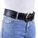 Cinturon tachas negro metal 
dorado 4231-2