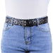 Cinturon tachas negro metal plateado 4225