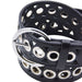 Cinturon tachas negro metal plateado 4229-1