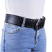 Cinturon tachas negro metal 
plateado 4231-1