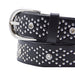 Cinturon tachas negro metal 
plateado 4233-1