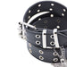 Cinturon tachas negro metal 
plateado cadena 4235-1
