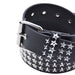 Cinturon tachas negro metal plateado estrellas 4224