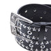 Cinturon tachas negro metal plateado estrellas 4228