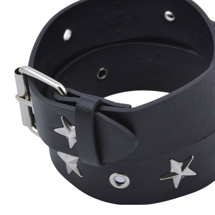 Cinturon tachas negro sintetico estrellas 4124