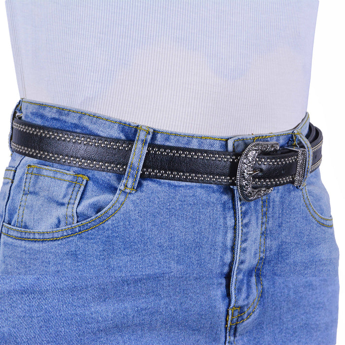 Cinturon tachas negro sintetico puntos 4125