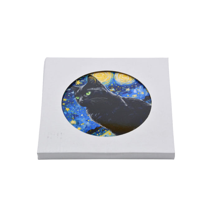 Colgante ceramica corcho gato negro noche 4143-5