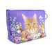 Cosmetiquero floral gato amarillo