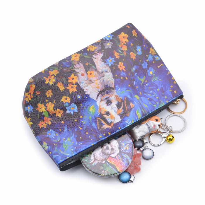 Cosmetiquero noche sintetico cierre perro Fox Terrier 4065-6