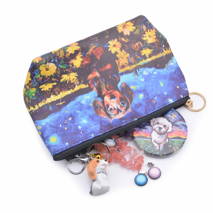 Cosmetiquero noche sintetico cierre perro salchicha negro 4065-8