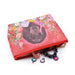 Cosmetiquero plastico floral rojo salchicha negro 3601-1
