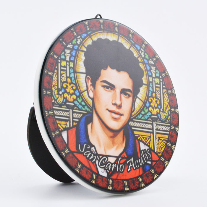 Cuadro religioso ceramica corcho san carlo acutis 4054-26