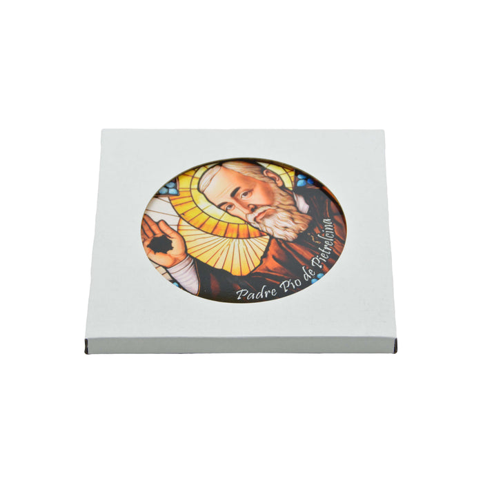 Cuadro retrato colgante ceramica corcho padre Pio de Pietrelcina 4053-9