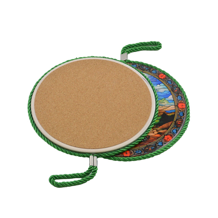 Cuadro retrato colgante ceramica corcho san Expedito 4053-6